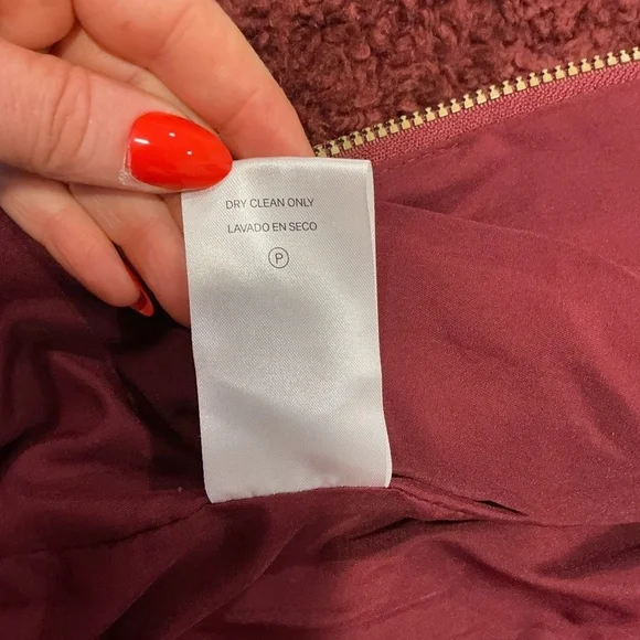 Pendleton Sherpa Fleece Zip Jacket Burgundy Plaid Wool Accent Women’s Small